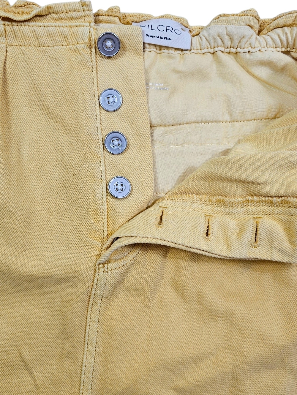 Pilcro Anthropologie Reworked Denim Skater Mini Skirt S - Picture 7 of 11